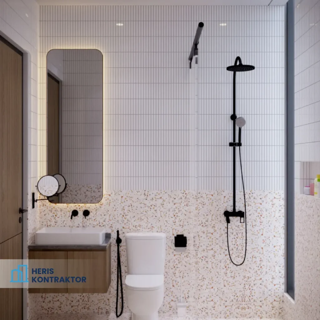 Desain Interior Kamar Mandi pada Kamar utama Rumah Mrs. MA