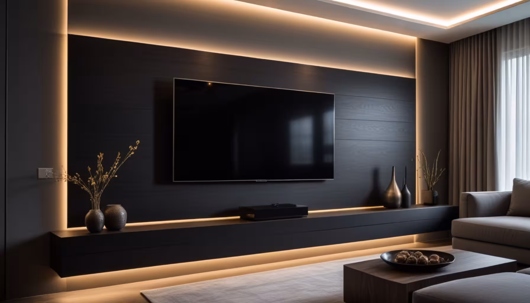 Backdrop TV Floating Menggantung