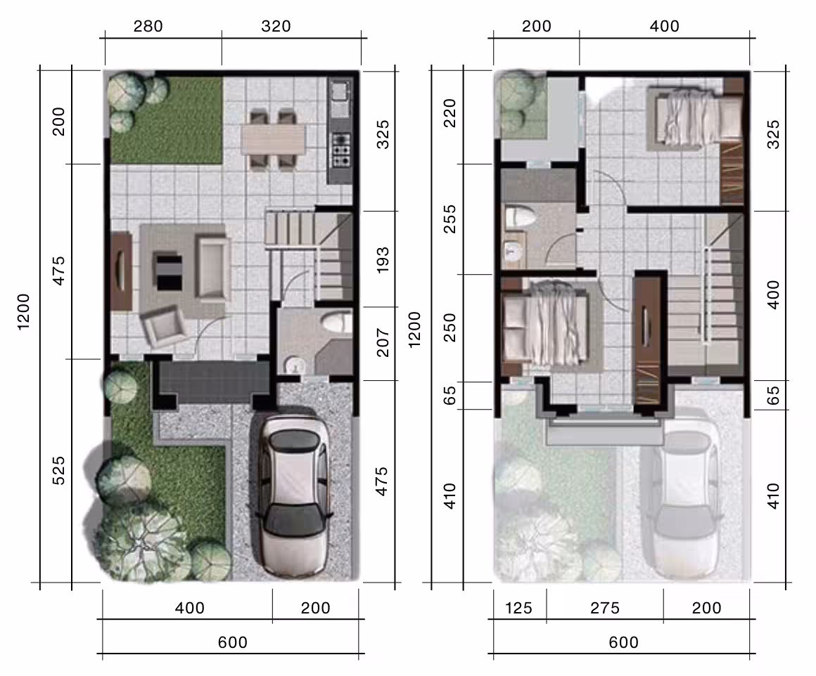 Desain Rumah 2 Lantai dan Biaya Pembangunannya 12 Denah Desain Rumah 2 Lantai American Klasik Cosenza Citraland Gama City