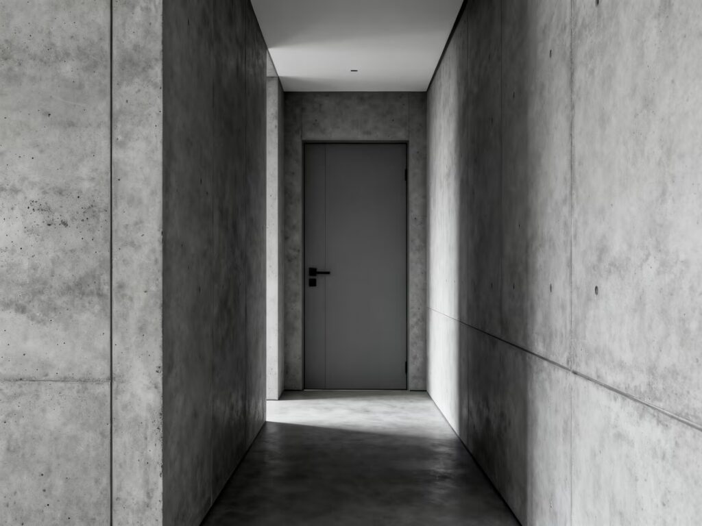 17 Desain Pintu Kamar Tidur Mewah untuk Rumah Mewah 33 16. Pintu Abu abu Industrial Matte