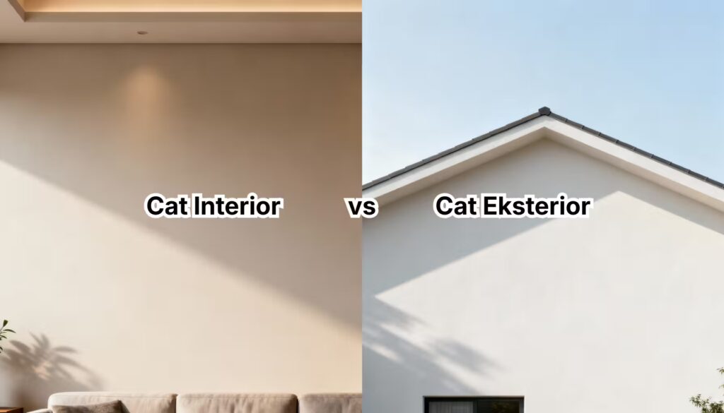 Perbedaan Cat Interior dan Cat Eksterior Rumah 2 Dinding interior dan eksterior rumah untuk ilustrasi perbedaan jenis cat